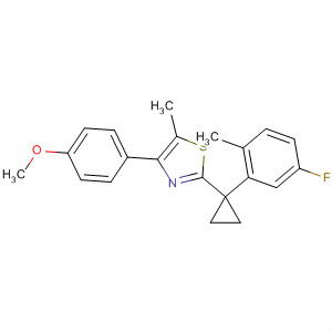 488105-06-2  Thiazole,2-[1-(5-fluoro-2-methylphenyl)cyclopropyl]-4-(4-methoxyphenyl)-5-methyl-