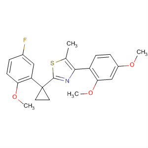 488105-46-0  Thiazole,4-(2,4-dimethoxyphenyl)-2-[1-(5-fluoro-2-methoxyphenyl)cyclopropyl]-5-methyl-