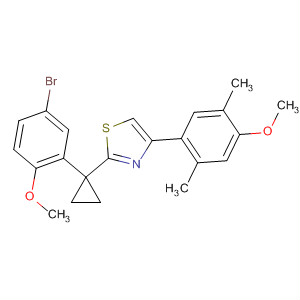 488106-67-8  Thiazole,2-[1-(5-bromo-2-methoxyphenyl)cyclopropyl]-4-(4-methoxy-2,5-dimethylphenyl)-