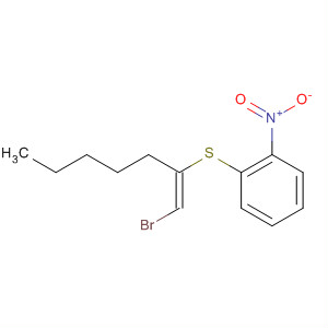 488113-66-2  Benzene, 1-[[(1E)-1-(bromomethylene)hexyl]thio]-2-nitro-