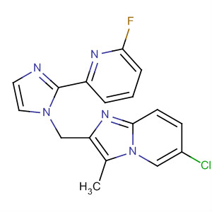 488115-79-3  Imidazo[1,2-a]pyridine,6-chloro-2-[[2-(6-fluoro-2-pyridinyl)-1H-imidazol-1-yl]methyl]-3-methyl-