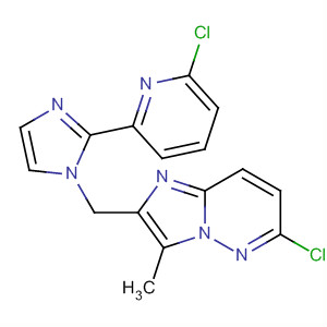 488116-22-9  Imidazo[1,2-b]pyridazine,6-chloro-2-[[2-(6-chloro-2-pyridinyl)-1H-imidazol-1-yl]methyl]-3-methyl-