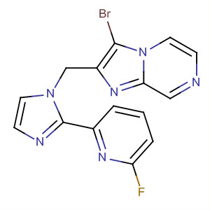 488116-73-0  Imidazo[1,2-a]pyrazine,3-bromo-2-[[2-(6-fluoro-2-pyridinyl)-1H-imidazol-1-yl]methyl]-