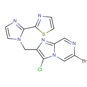 488116-82-1  Imidazo[1,2-a]pyrazine,6-bromo-3-chloro-2-[[2-(2-thiazolyl)-1H-imidazol-1-yl]methyl]-
