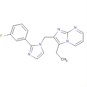 488116-89-8  Imidazo[1,2-a]pyrimidine,3-ethyl-2-[[2-(3-fluorophenyl)-1H-imidazol-1-yl]methyl]-