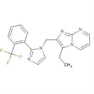488116-93-4  Imidazo[1,2-a]pyrimidine,3-ethyl-2-[[2-[2-(trifluoromethyl)phenyl]-1H-imidazol-1-yl]methyl]-