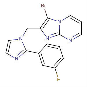 488117-00-6  Imidazo[1,2-a]pyrimidine,3-bromo-2-[[2-(3-fluorophenyl)-1H-imidazol-1-yl]methyl]-