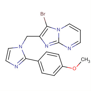 488117-04-0  Imidazo[1,2-a]pyrimidine,3-bromo-2-[[2-(4-methoxyphenyl)-1H-imidazol-1-yl]methyl]-
