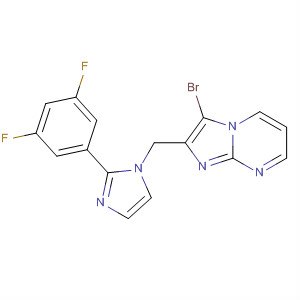 488117-06-2  Imidazo[1,2-a]pyrimidine,3-bromo-2-[[2-(3,5-difluorophenyl)-1H-imidazol-1-yl]methyl]-