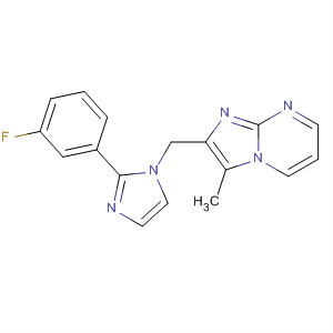 488117-09-5  Imidazo[1,2-a]pyrimidine,2-[[2-(3-fluorophenyl)-1H-imidazol-1-yl]methyl]-3-methyl-