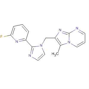 488117-12-0  Imidazo[1,2-a]pyrimidine,2-[[2-(6-fluoro-2-pyridinyl)-1H-imidazol-1-yl]methyl]-3-methyl-