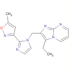 488117-14-2  Imidazo[1,2-a]pyrimidine,3-ethyl-2-[[2-(5-methyl-3-isoxazolyl)-1H-imidazol-1-yl]methyl]-