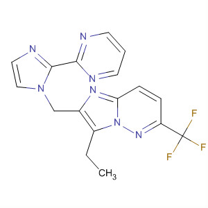 488117-53-9  Imidazo[1,2-b]pyridazine,3-ethyl-2-[[2-(2-pyrimidinyl)-1H-imidazol-1-yl]methyl]-6-(trifluoromethyl)-