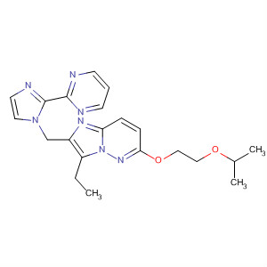 488117-54-0  Imidazo[1,2-b]pyridazine,3-ethyl-6-[2-(1-methylethoxy)ethoxy]-2-[[2-(2-pyrimidinyl)-1H-imidazol-1-yl]methyl]-