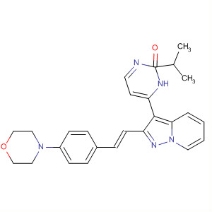 488124-16-9  3(2H)-Pyridazinone,2-(1-methylethyl)-6-[2-[(1E)-2-(4-morpholinylphenyl)ethenyl]pyrazolo[1,5-a]pyridin-3-yl]-