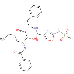 488138-68-7  4-Oxazolecarboxamide,N-[(1S,2R,3R,4R)-4-(benzoylamino)-2,3-dihydroxy-1-(phenylmethyl)octyl]-2-[(methylsulfonyl)amino]-