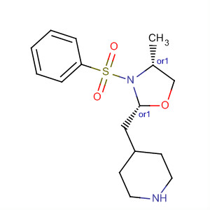 488140-03-0  Oxazolidine, 4-methyl-3-(phenylsulfonyl)-2-(4-piperidinylmethyl)-,(2R,4R)-rel- 488140-03-0  Oxazolidine, 4-methyl-3-(phenylsulfonyl)-2-(4-piperidinylmethyl)-,(2R,4R)-rel-