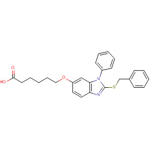 488141-43-1  Hexanoic acid,6-[[1-phenyl-2-[(phenylmethyl)thio]-1H-benzimidazol-6-yl]oxy]-
