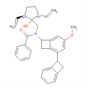 488142-07-0  Benzamide,N-[[(2R,5R)-2,5-diethenyl-1-hydroxycyclopentyl]methyl]-N-(4-methoxybicyclo[4.2.0]octa-1,3,5-trien-7-yl)-, rel-