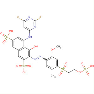 488153-07-7  2,7-Naphthalenedisulfonic acid,5-[(2,6-difluoro-4-pyrimidinyl)amino]-4-hydroxy-3-[[2-methoxy-5-methyl-4-[[2-(sulfooxy)ethyl]sulfonyl]phenyl]azo]-