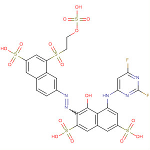 488153-18-0  2,7-Naphthalenedisulfonic acid,5-[(2,6-difluoro-4-pyrimidinyl)amino]-4-hydroxy-3-[[6-sulfo-8-[[2-(sulfooxy)ethyl]sulfonyl]-2-naphthalenyl]azo]-