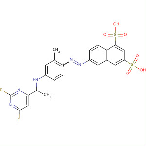 488153-34-0  1,3-Naphthalenedisulfonic acid,6-[[4-[(2,6-difluoro-4-pyrimidinyl)ethylamino]-2-methylphenyl]azo]-