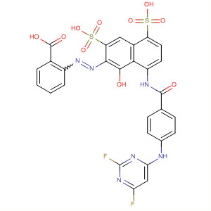 488153-45-3  Benzoic acid,2-[[8-[[4-[(2,6-difluoro-4-pyrimidinyl)amino]benzoyl]amino]-1-hydroxy-3,5-disulfo-2-naphthalenyl]azo]-