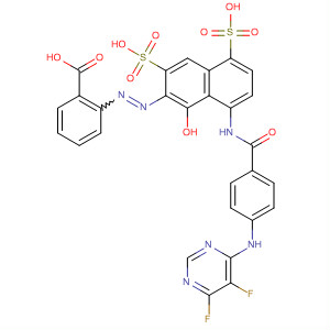 488153-46-4  Benzoic acid,2-[[8-[[4-[(5,6-difluoro-4-pyrimidinyl)amino]benzoyl]amino]-1-hydroxy-3,5-disulfo-2-naphthalenyl]azo]-