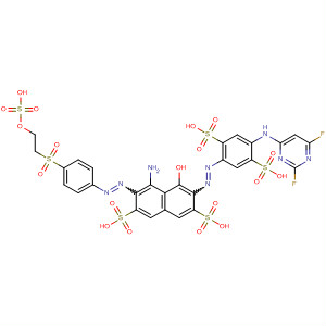 488153-82-8  2,7-Naphthalenedisulfonic acid,4-amino-6-[[4-[(2,6-difluoro-4-pyrimidinyl)amino]-2,5-disulfophenyl]azo]-5-hydroxy-3-[[4-[[2-(sulfooxy)ethyl]sulfonyl]phenyl]azo]-