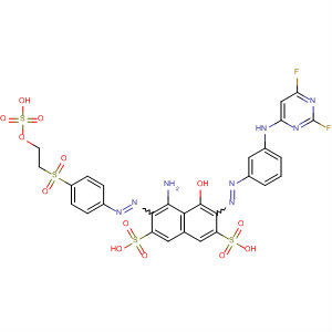 488153-83-9  2,7-Naphthalenedisulfonic acid,4-amino-6-[[3-[(2,6-difluoro-4-pyrimidinyl)amino]phenyl]azo]-5-hydroxy-3-[[4-[[2-(sulfooxy)ethyl]sulfonyl]phenyl]azo]-