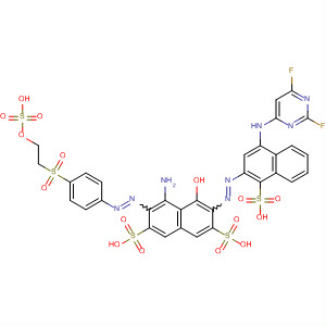 488153-84-0  2,7-Naphthalenedisulfonic acid,4-amino-6-[[4-[(2,6-difluoro-4-pyrimidinyl)amino]-1-sulfo-2-naphthalenyl]azo]-5-hydroxy-3-[[4-[[2-(sulfooxy)ethyl]sulfonyl]phenyl]azo]-