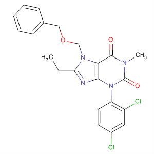 488705-91-5  1H-Purine-2,6-dione,3-(2,4-dichlorophenyl)-8-ethyl-3,7-dihydro-1-methyl-7-[(phenylmethoxy)methyl]-