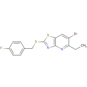 488737-88-8  Thiazolo[4,5-b]pyridine, 6-bromo-5-ethyl-2-[[(4-fluorophenyl)methyl]thio]-