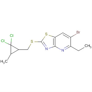 488738-06-3  Thiazolo[4,5-b]pyridine,6-bromo-2-[[(2,2-dichloro-3-methylcyclopropyl)methyl]thio]-5-ethyl-