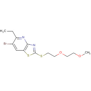 488738-08-5  Thiazolo[4,5-b]pyridine,6-bromo-5-ethyl-2-[[2-(2-methoxyethoxy)ethyl]thio]-