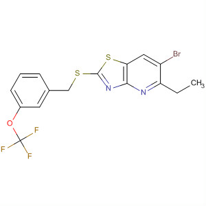 488738-10-9  Thiazolo[4,5-b]pyridine,6-bromo-5-ethyl-2-[[[3-(trifluoromethoxy)phenyl]methyl]thio]-
