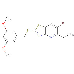 488738-12-1  Thiazolo[4,5-b]pyridine,6-bromo-2-[[(3,5-dimethoxyphenyl)methyl]thio]-5-ethyl-