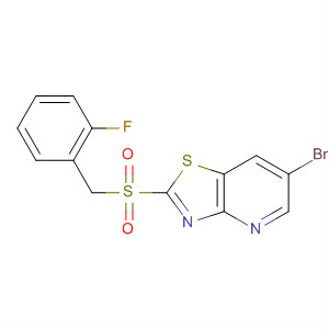 488740-11-0  Thiazolo[4,5-b]pyridine, 6-bromo-2-[[(2-fluorophenyl)methyl]sulfonyl]-