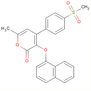488788-18-7  2H-Pyran-2-one,6-methyl-4-[4-(methylsulfonyl)phenyl]-3-(1-naphthalenyloxy)-