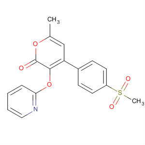 488788-20-1  2H-pyran-2-on,6-methyl-4-[4-(methylsulfonyl)fenyl]-3-(2-pyridinyloxy)-