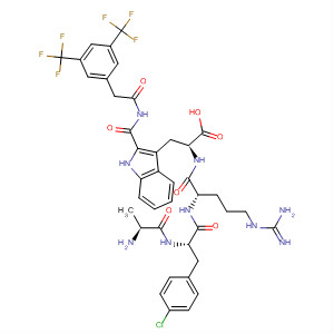 488789-99-7  L-Tryptophanamide,N-[[3,5-bis(trifluoromethyl)phenyl]acetyl]-L-alanyl-4-chloro-D-phenylalanyl-L-arginyl-