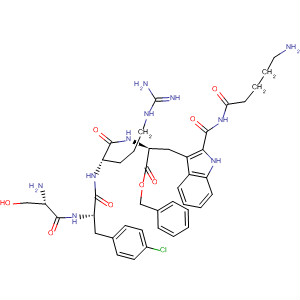 488790-08-5  L-Tryptophanamide,N-(5-amino-1-oxopentyl)-O-(phenylmethyl)-L-seryl-4-chloro-D-phenylalanyl-L-arginyl- 488790-08-5  L-Tryptophanamide,N-(5-amino-1-oxopentyl)-O-(phenylmethyl)-L-seryl-4-chloro-D-phenylalanyl-L-arginyl-