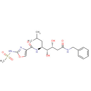 488806-62-8  4-Oxazolecarboxamide,N-[(1S,2R,3R)-2,3-dihydroxy-1-(2-methylpropyl)-5-oxo-5-[(phenylmethyl)amino]pentyl]-2-[(methylsulfonyl)amino]-