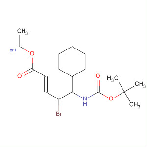 488815-34-5  2-Pentenoic acid,4-bromo-5-cyclohexyl-5-[[(1,1-dimethylethoxy)carbonyl]amino]-, ethylester, (2E,4R,5S)-rel-