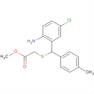 488828-40-6  Acetic acid, [[(2-amino-5-chlorophenyl)(4-methylphenyl)methyl]thio]-,methyl ester