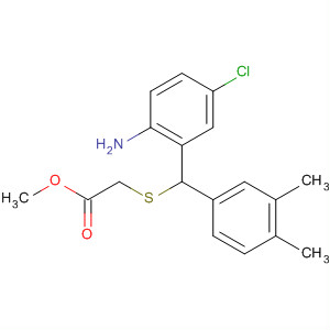 488828-43-9  Acetic acid, [[(2-amino-5-chlorophenyl)(3,4-dimethylphenyl)methyl]thio]-,methyl ester