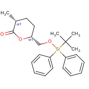 488830-55-3  2H-Pyran-2-one,6-[[[(1,1-dimethylethyl)diphenylsilyl]oxy]methyl]tetrahydro-3-methyl-,(3R,6R)-rel-