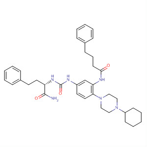488839-50-5  Benzenebutanamide,N-[5-[[[[(1S)-1-(aminocarbonyl)-3-phenylpropyl]amino]carbonyl]amino]-2-(4-cyclohexyl-1-piperazinyl)phenyl]-