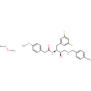 488845-06-3  Benzeneacetamide,N-[(1S,2R)-1-[(3,5-difluorophenyl)methyl]-2-hydroxy-3-[[(4-methylphenyl)methyl]amino]propyl]-4-(methylthio)-, compd. with methyl hydroperoxide(1:1)