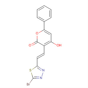 489430-68-4  2H-Pyran-2-ona,3-[(1E)-2-(5-bromo-1,3,4-tiadiazol-2-il)etenilo]-4-hidroxi-6-fenil-